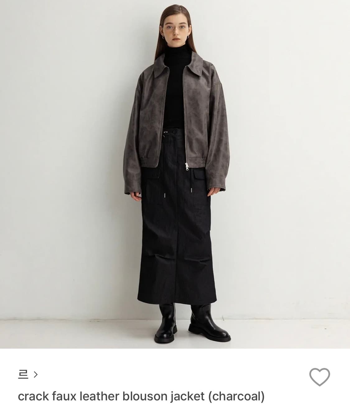 [Le] CRACK FAUX LEATHER BLOUSON JACKET 상품이미지1
