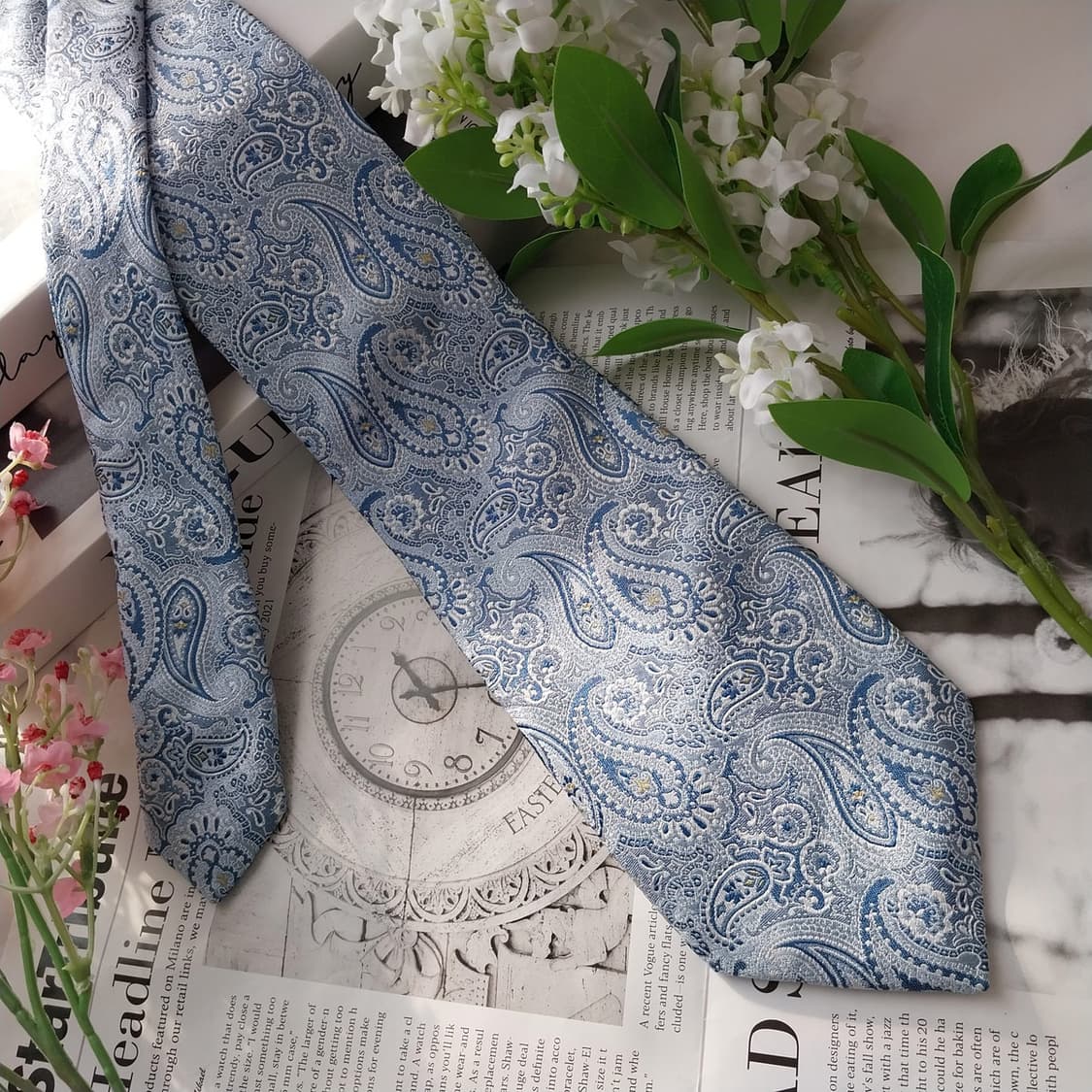 까날리 실크 페이즐리 자카드 넥타이 9.1cm A+등급 K1605
 상품이미지3