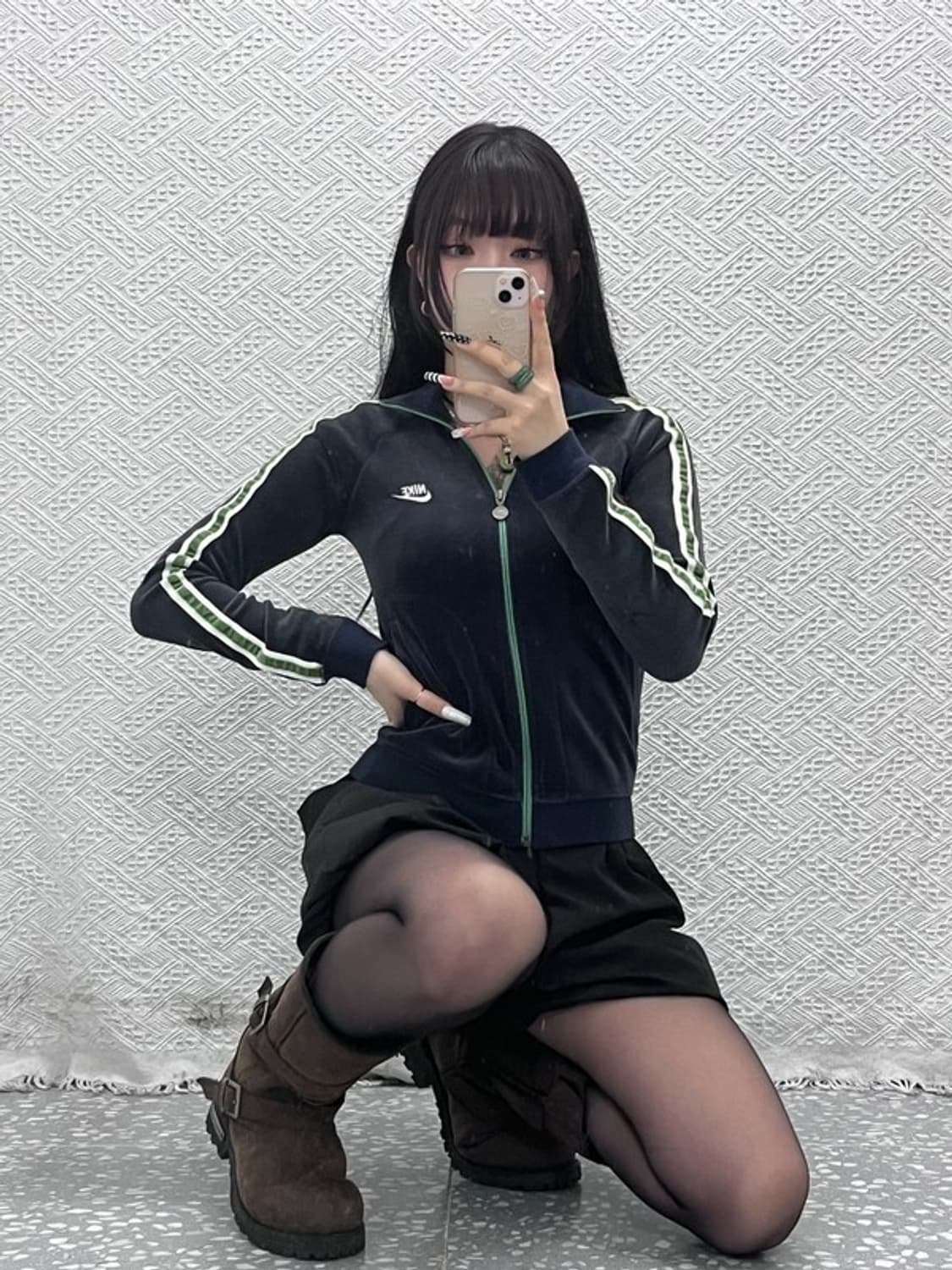 나이키 Y2K 00's 레트로 빈티지 벨벳 집업 S C10661 상품이미지2