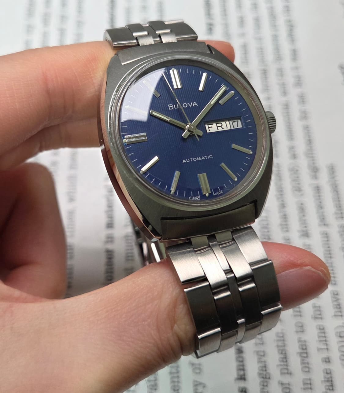 빈티지 부로바 N3 터틀 데이데이트 블루 바둑이 브레이슬릿 ver. 상품이미지4