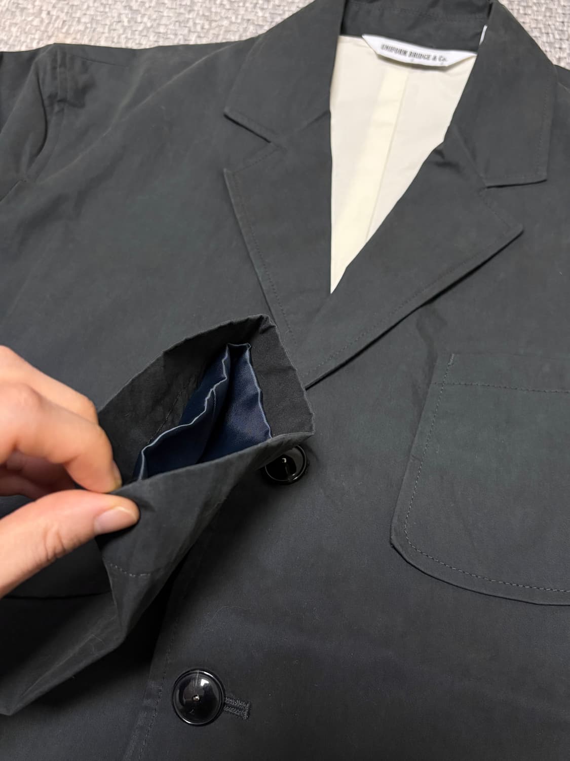 유니폼브릿지 코튼 나일론 다크그레이 셋업 M 상품이미지3