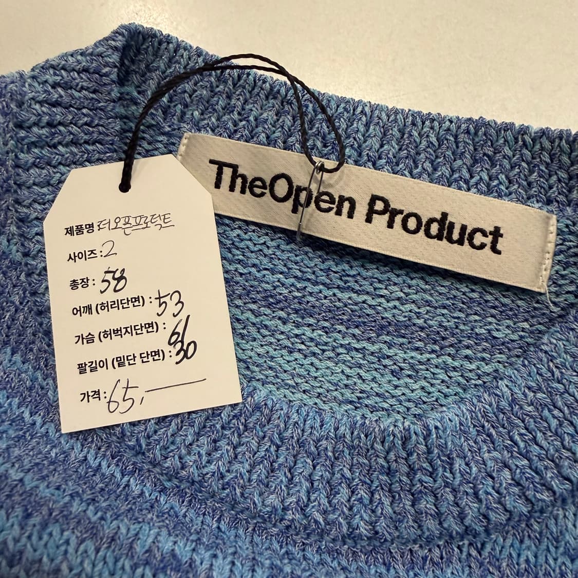 [2] 더오픈프로덕트 쉘 프린트 데미지 니트 스웨터 D803 상품이미지4