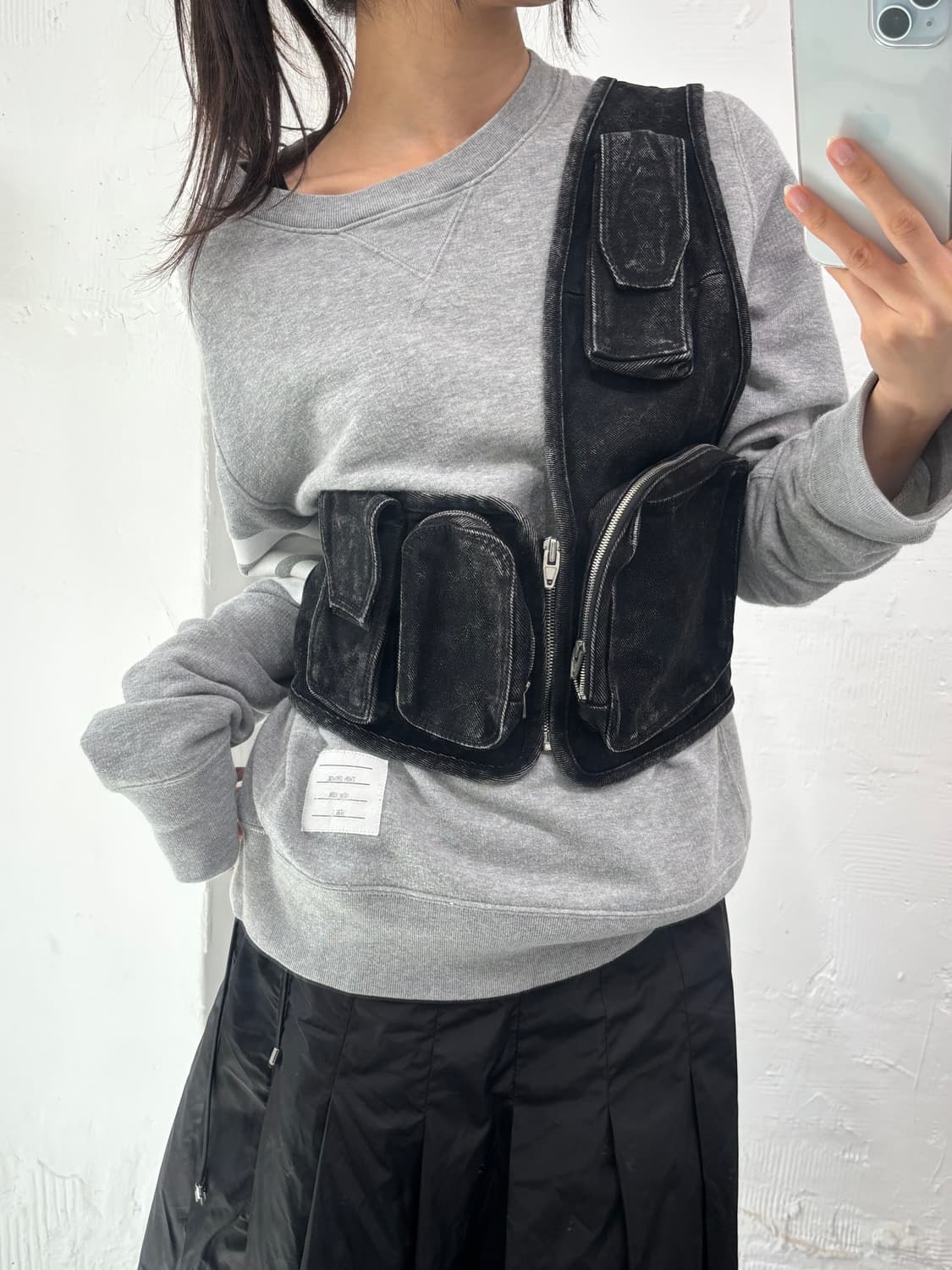 Juun.J 준지 흑청 체스트백 조끼 가방 상품이미지1