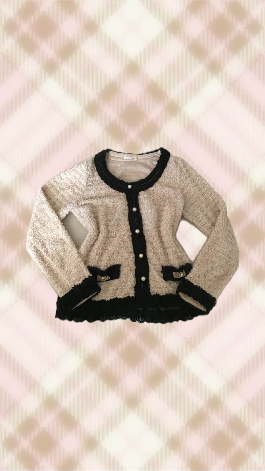 엑시즈팜 핑크 베이지 블랙 가디건 라떼 히메 갸루 러블리 로걀 빈티지 상품이미지1