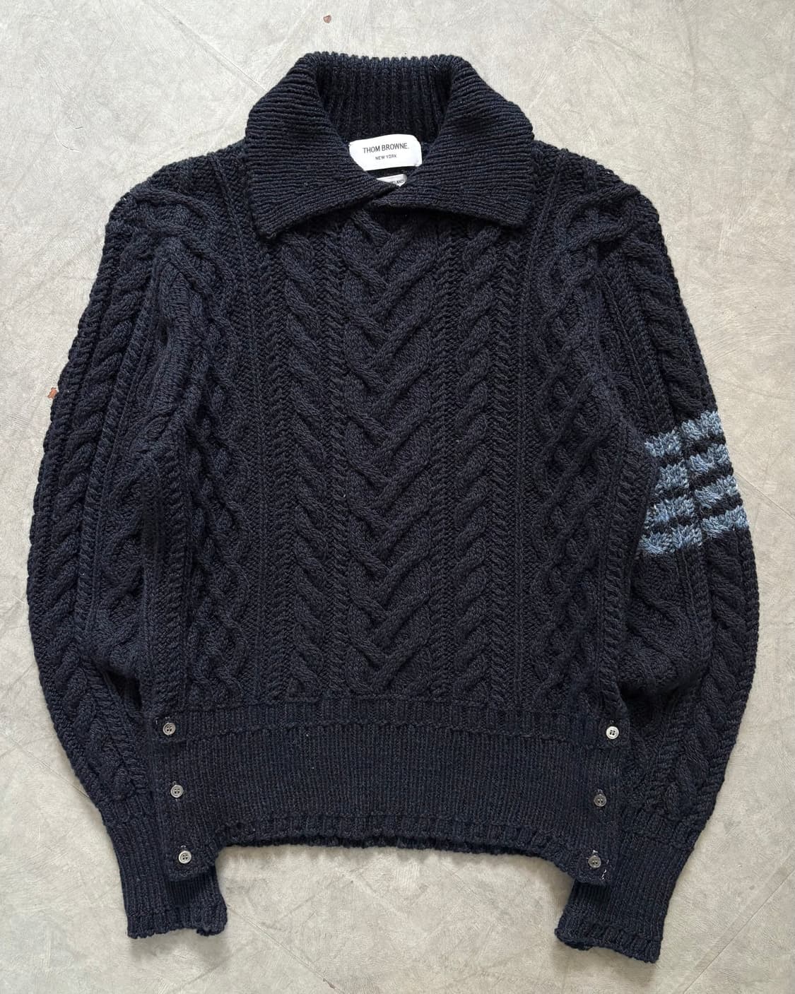 Thom Browne 톰브라운 20FW 아란케이블 사선 트위드 니트 상품이미지5