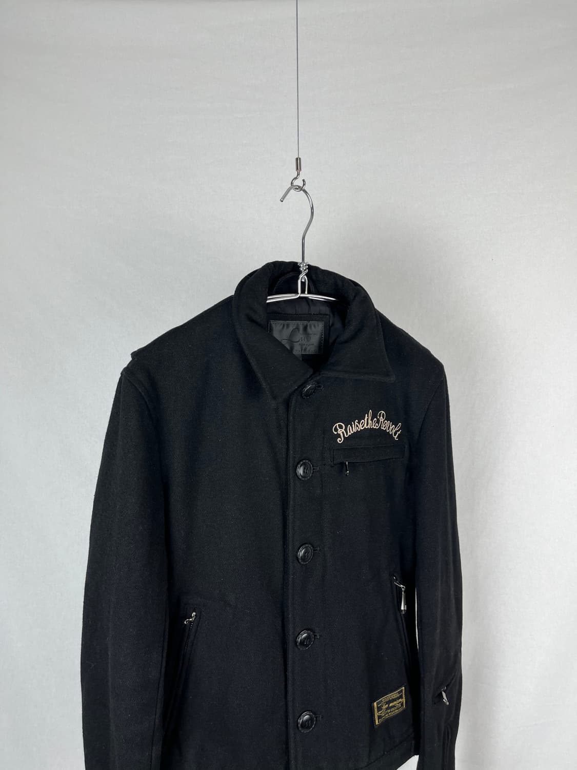 Vintage 울 혼방 자수 라이더 자켓  상품이미지4