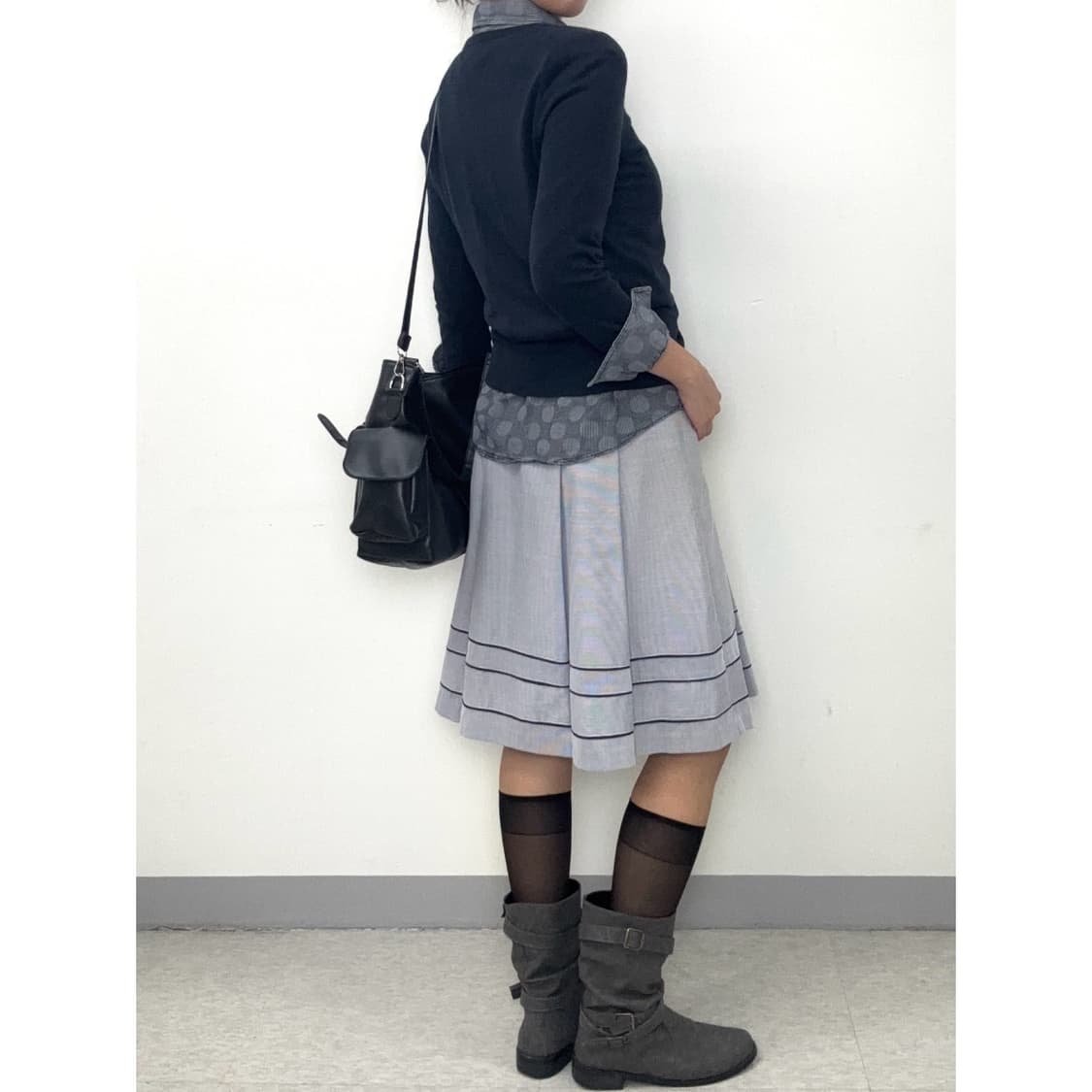 빈티지 스트라이프 미디 스커트 상품이미지4