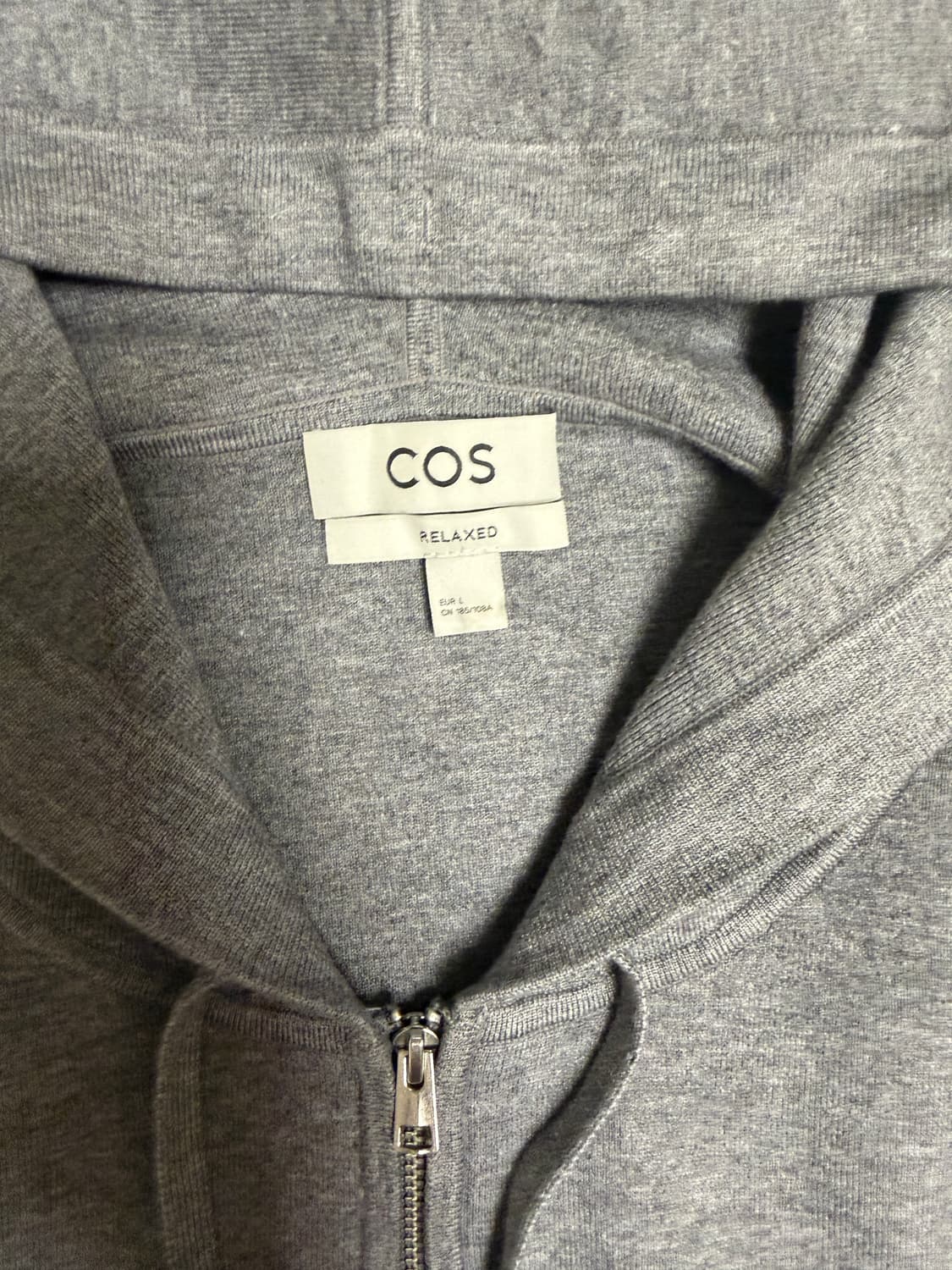 COS 릴렉스드핏 그레이 후드 집업 L 상품이미지2
