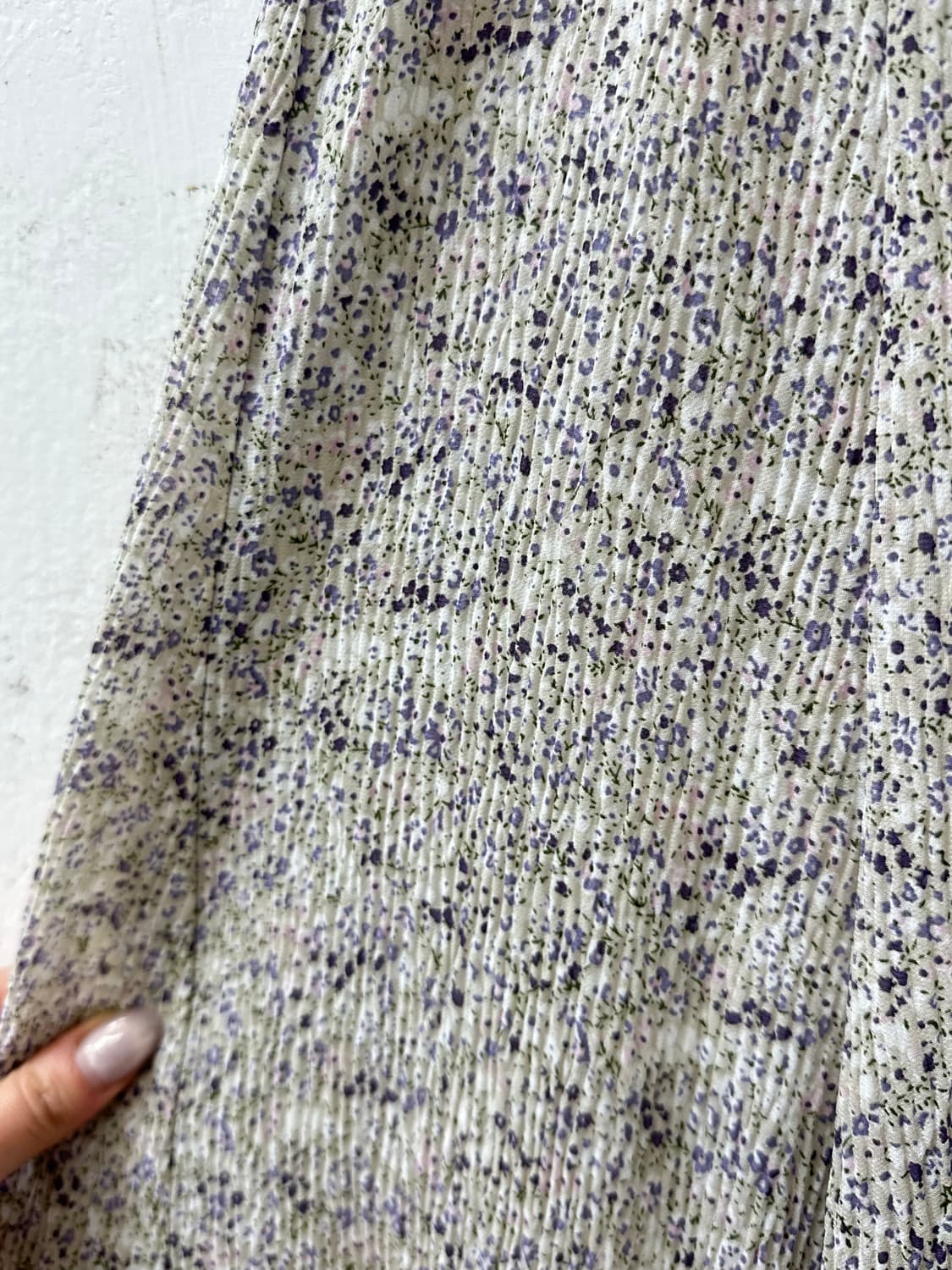 일본빈티지 MAJESTIC LEGON 잔꽃패턴 셔링 크링클플레어 스커트 상품이미지2