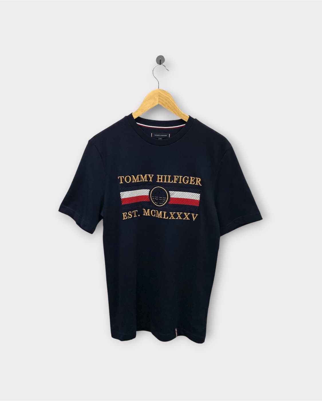  [새상품]타미힐피거 자수 빅로고 라운드 티셔츠 S 상품이미지1