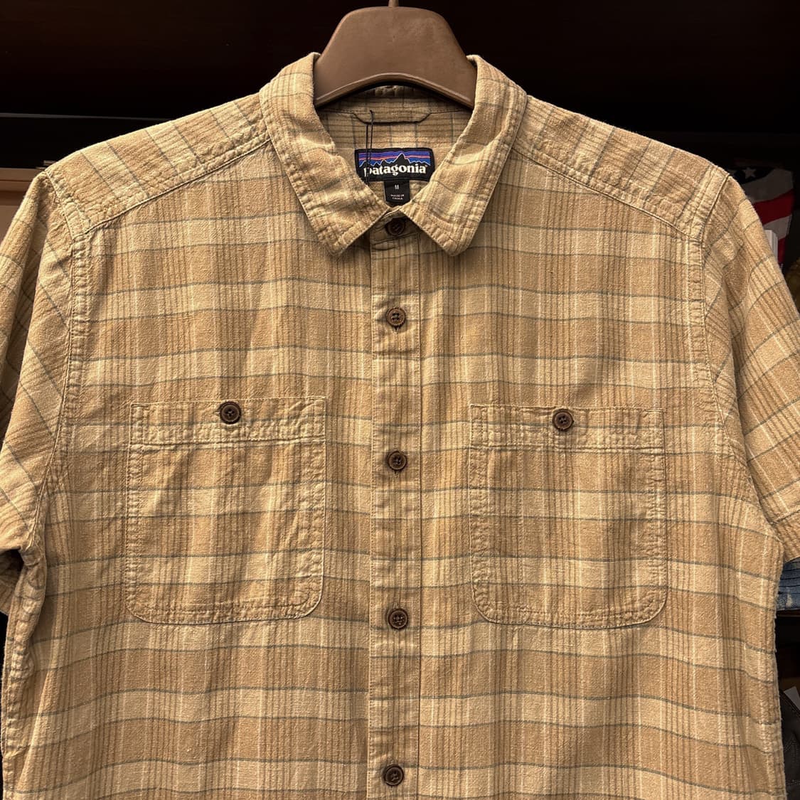 파타고니아 워시드 브라운 멀티 체크 라이트코튼 워크셔츠 N1025 상품이미지3