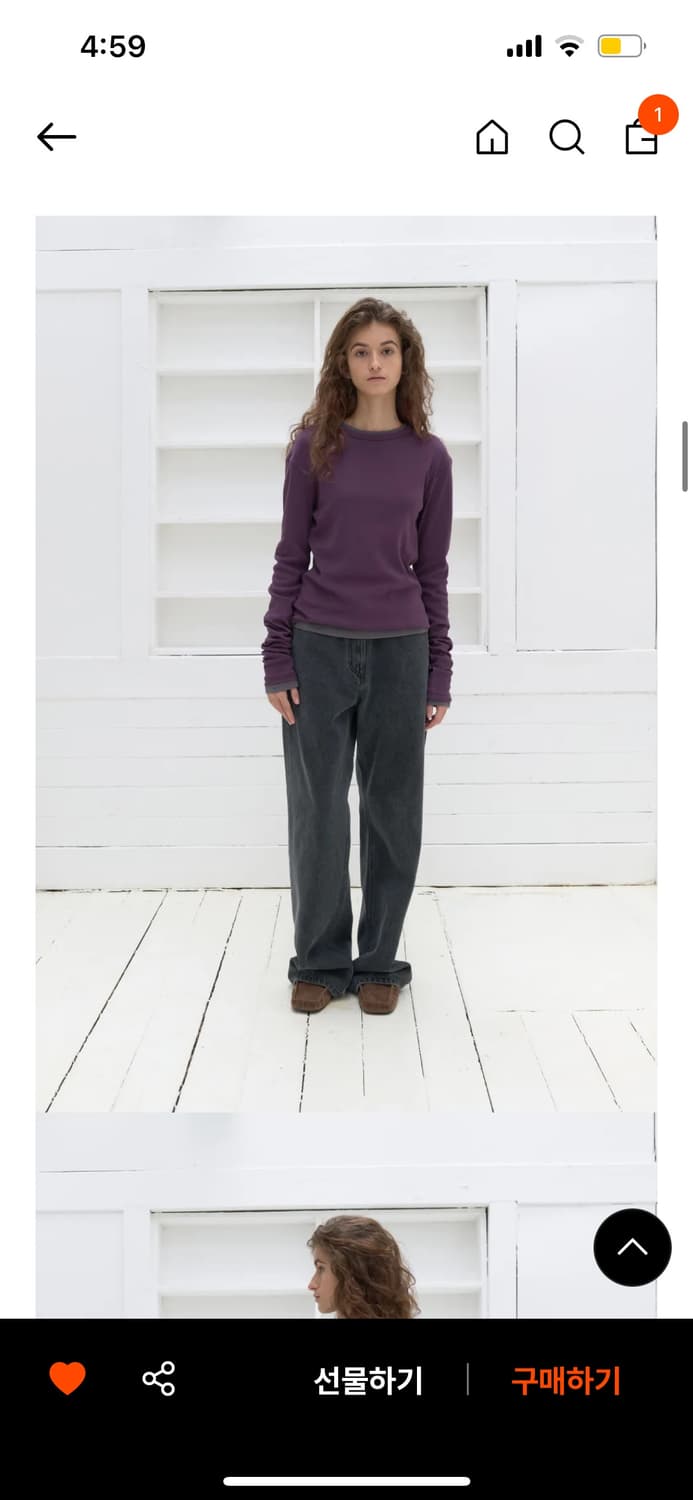 포저 에센셜 코튼 롱슬리브 퍼플 상품이미지2