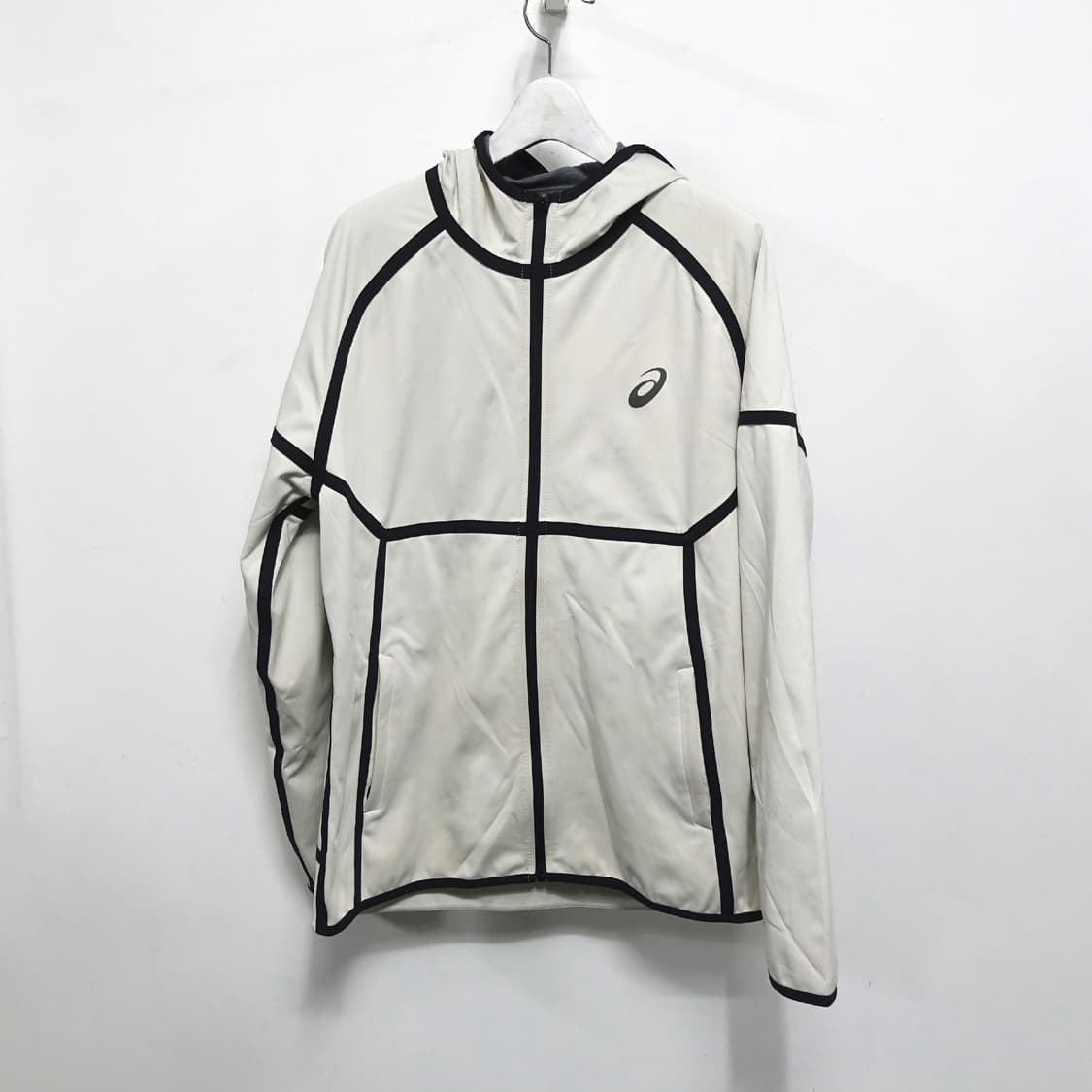 [L] ASICS 아식스 화이트 런닝 후드 프로텍트 자켓 상품이미지2