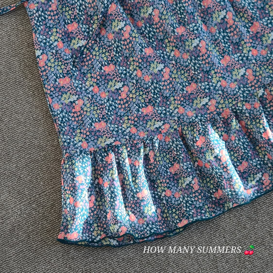 플라워 패턴 블루 네이비 슬리브리스 여름 상품이미지6