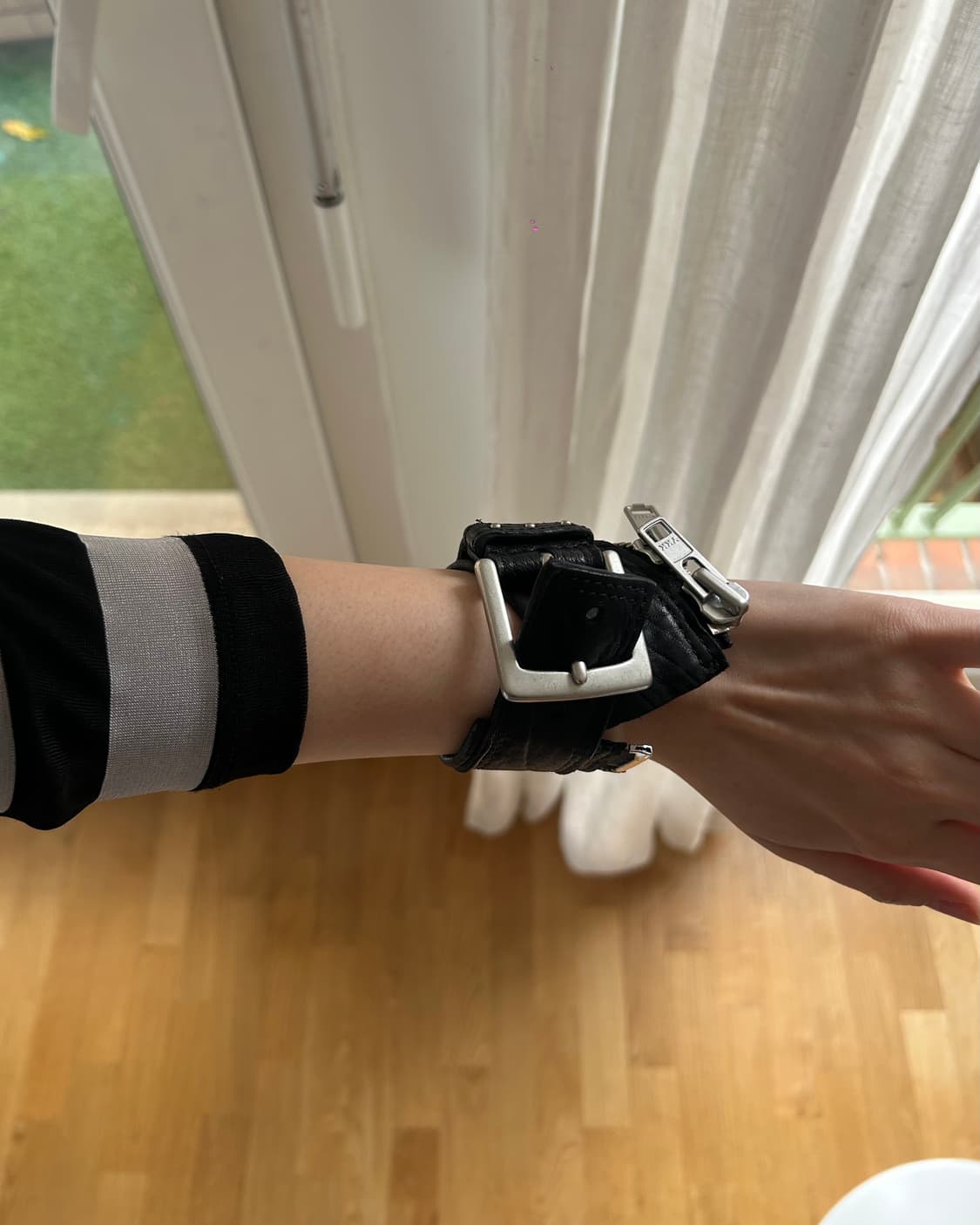 Leather  zipper bangle belt piece 상품이미지2