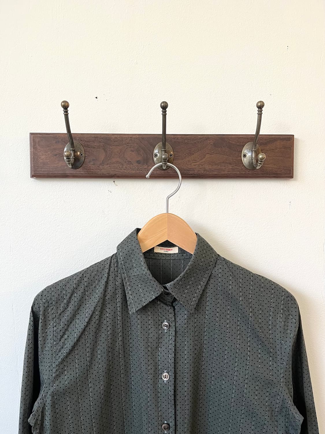 CHILD WOMAN 도트 올리브 카키 셔츠 상품이미지3