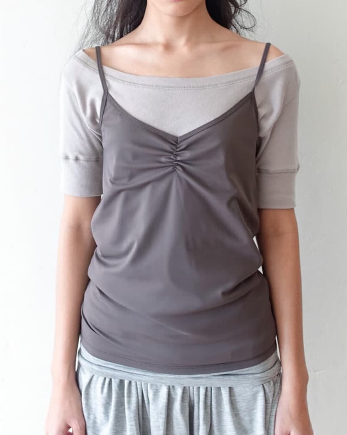 샵페어리 세트 rib half top, clear sleeveless 상품이미지1