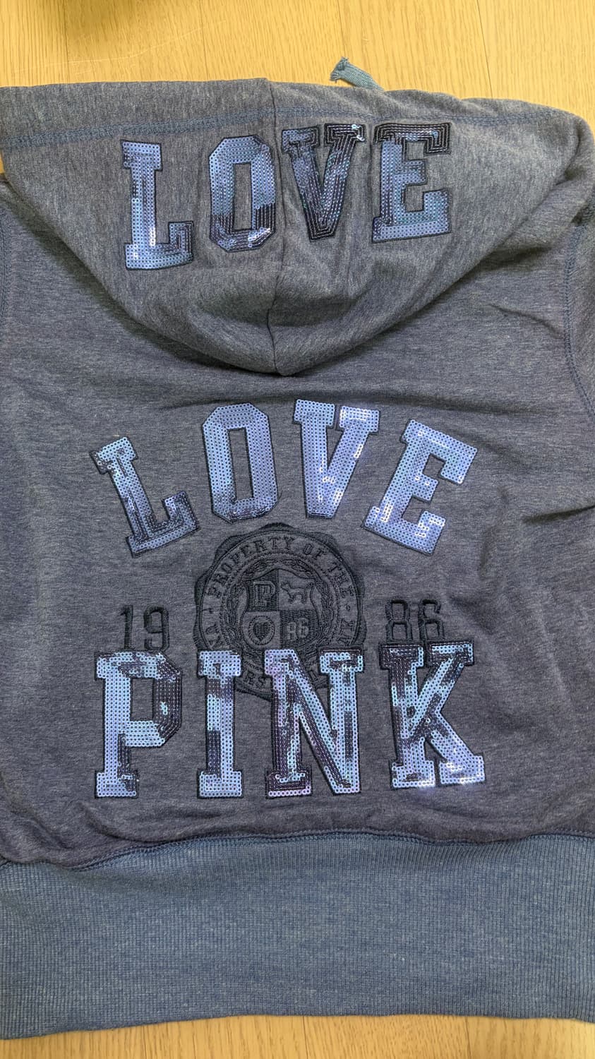 빅토리아시크릿 빈티지 PINK 스팽글 후드집업 상품이미지3