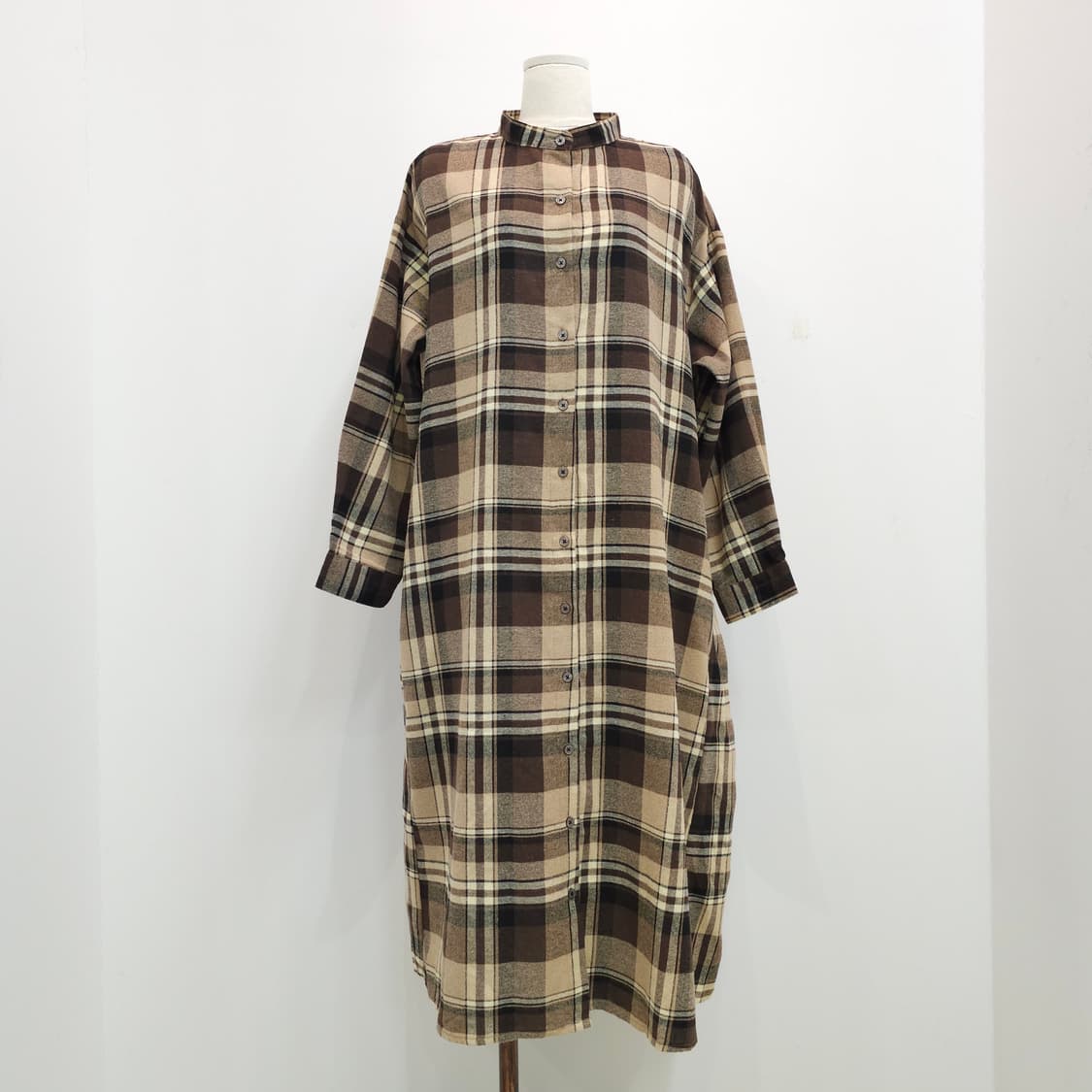 Marilyn 
체크 패턴 롱셔츠 원피스 빅사이즈 상품이미지1