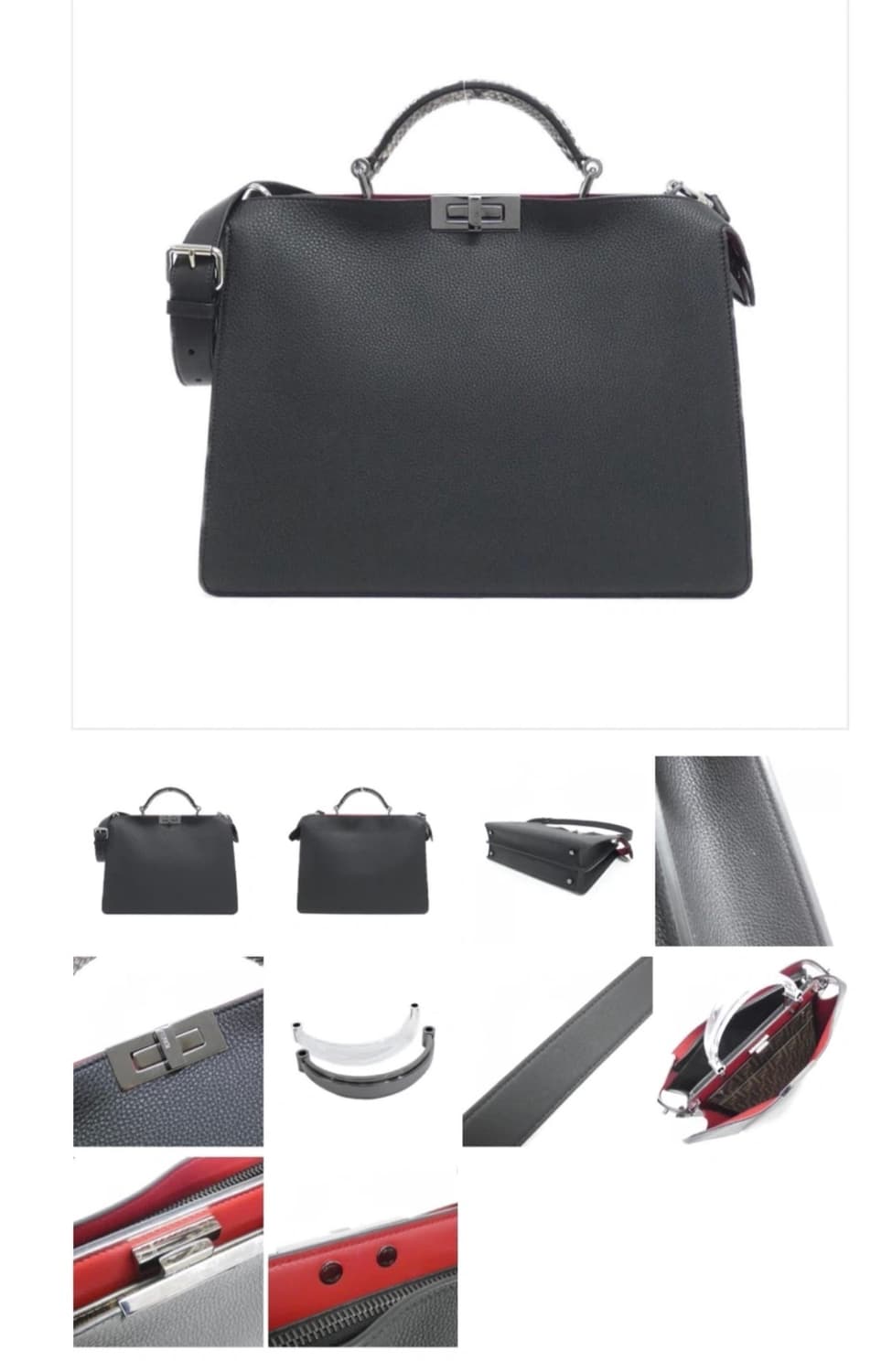 새제품) 펜디 피카부 레더 브리프케이스 백 상품이미지4
