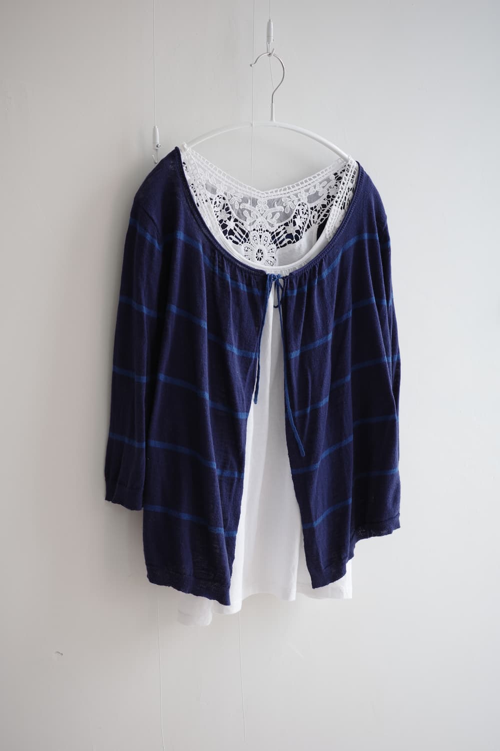  Deep marine stripe layered cardigan 상품이미지3