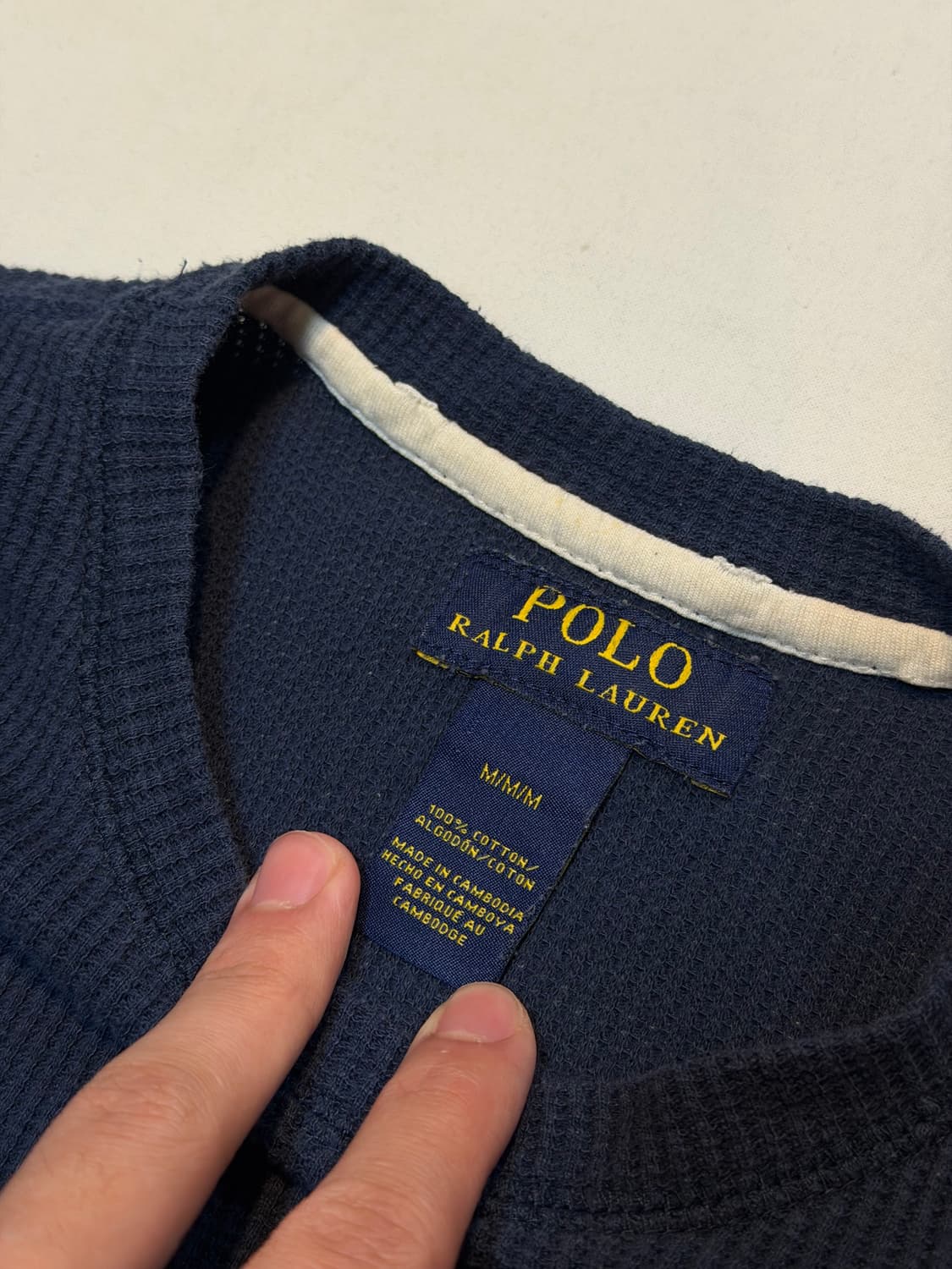 폴로 랄프로렌 와플 써멀 롱슬리브 네이비 상품이미지3