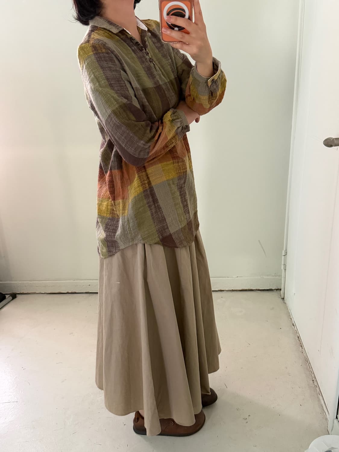 일본빈티지 모리 체크 블라우스 셔츠  상품이미지2