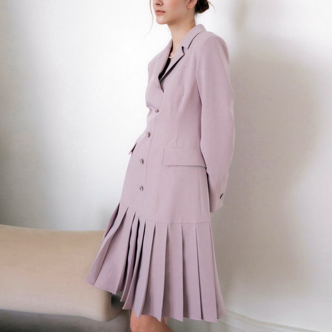 오떼뜨(octette) 플리츠 테일러드 원피스 55 새상품 상품이미지2