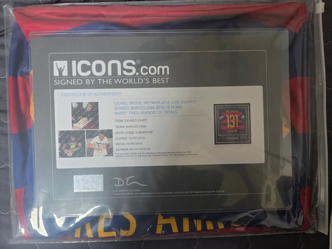 15-16 바르셀로나 MSN 메시 네이마르 수아레즈 사인 유니폼 상품이미지6