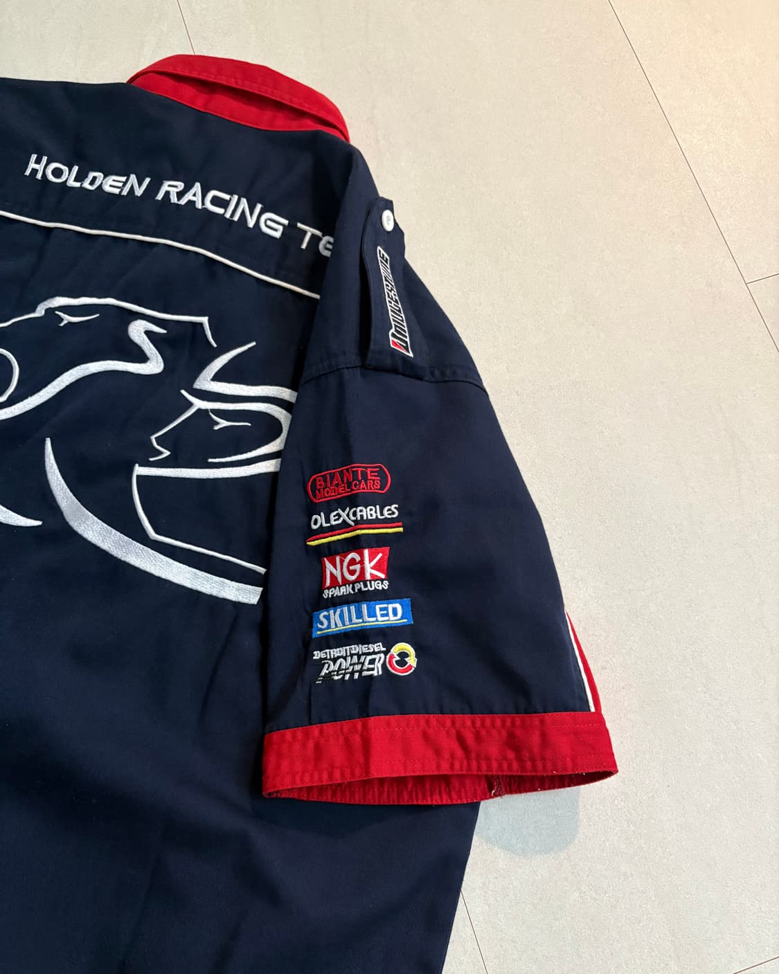 XXL WRC 네이비 자수 올드스쿨 레이싱 반팔 셔츠 상품이미지4