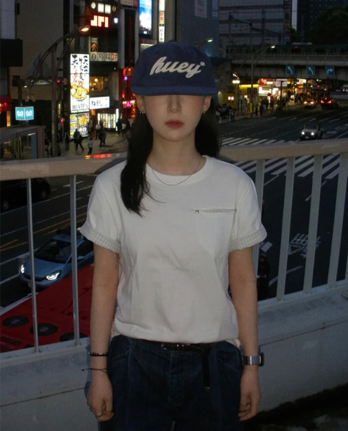 휴이 체크 롤업 반팔 티 상품이미지3