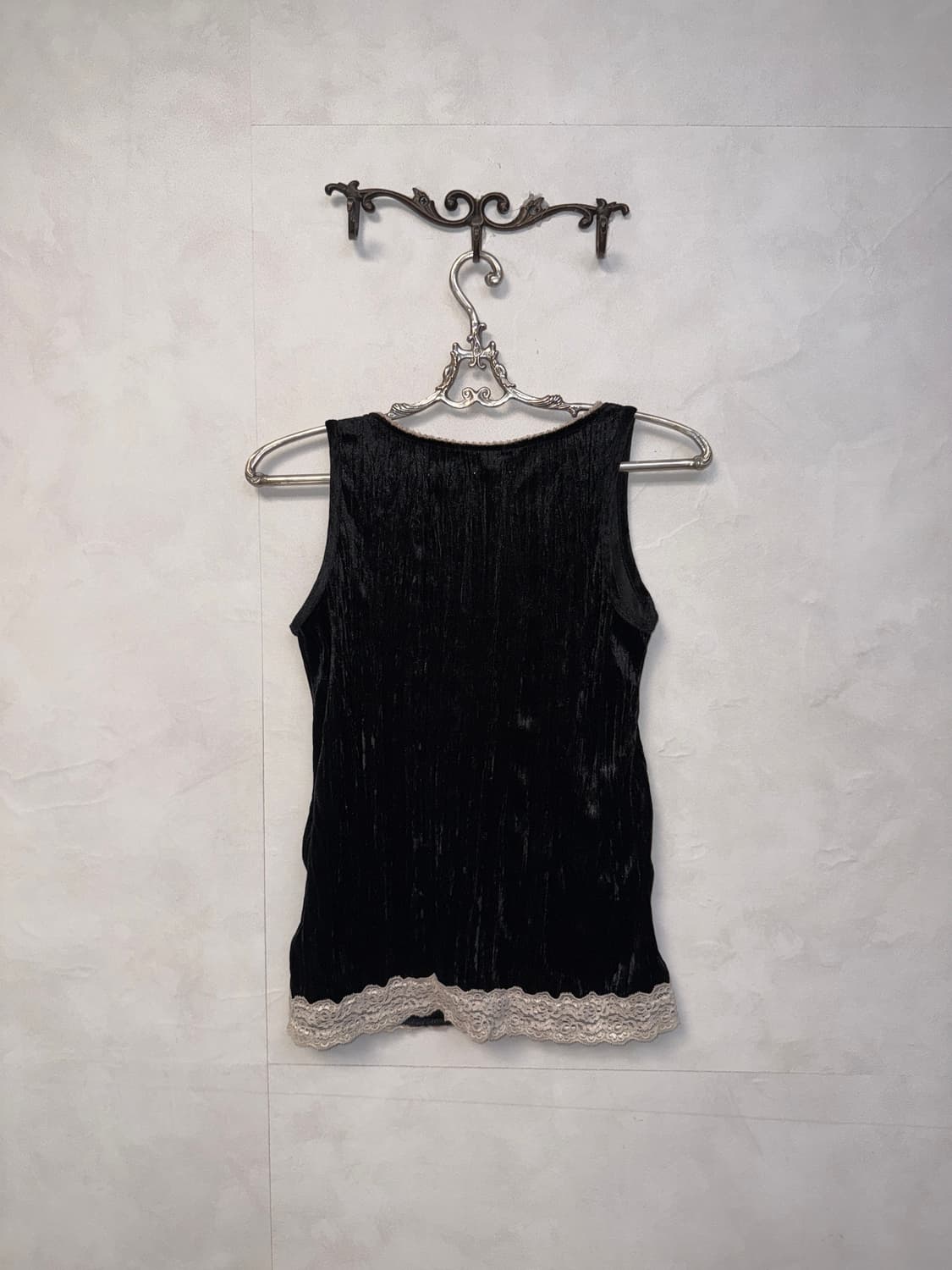 Black velvet lace sleeveless  상품이미지3