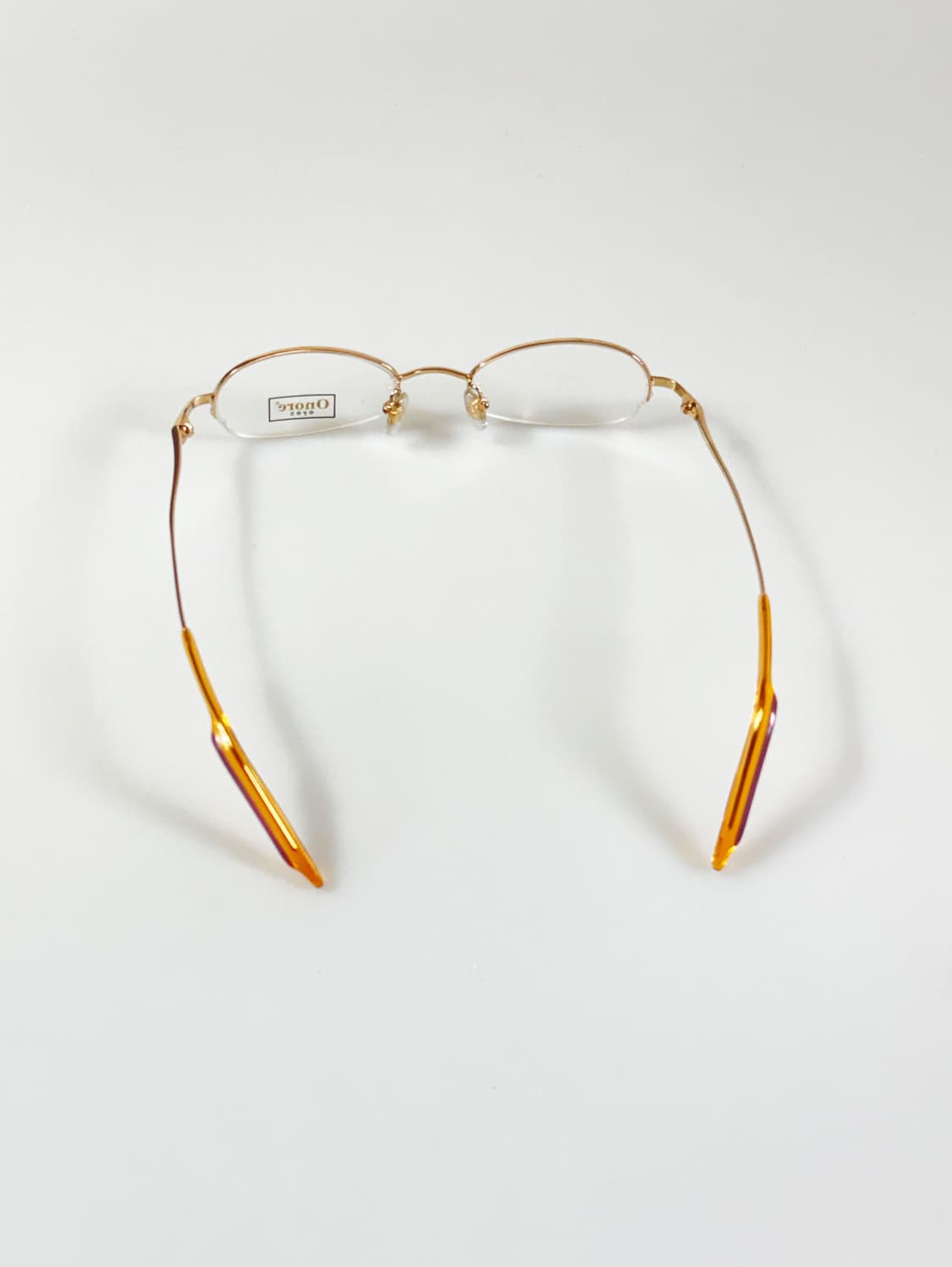 ONORE 골드 반무테 오벌 메탈 프레임 빈티지 안경 상품이미지5