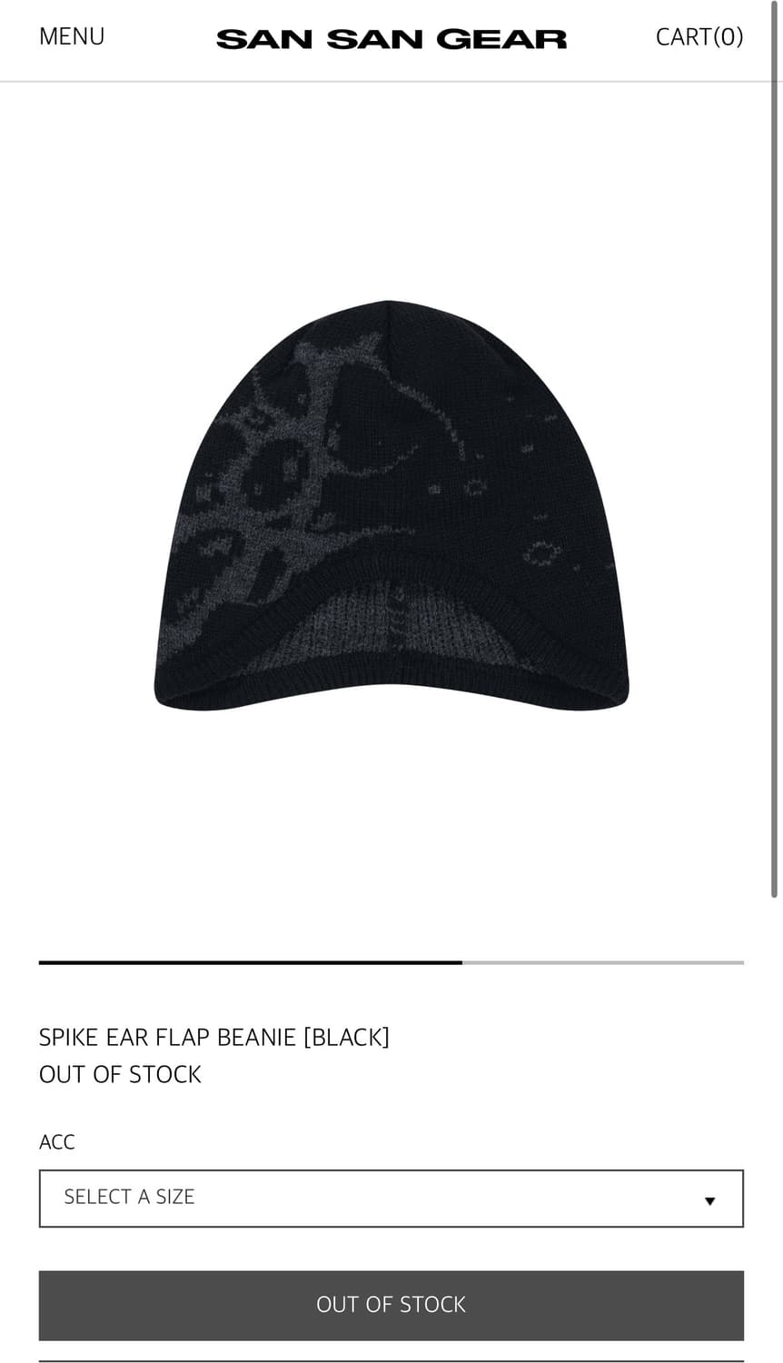 SANSANGEAR SPIKE EAR FLAP BEANIE [BLACK] 상품이미지1