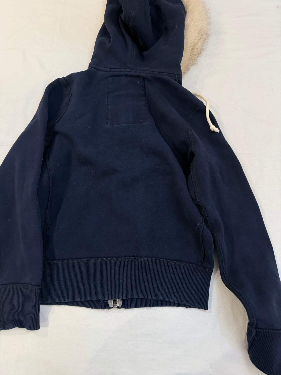 아베크롬비 y2k 울프죠 폭스 퍼 후드집업 네이비 상품이미지3