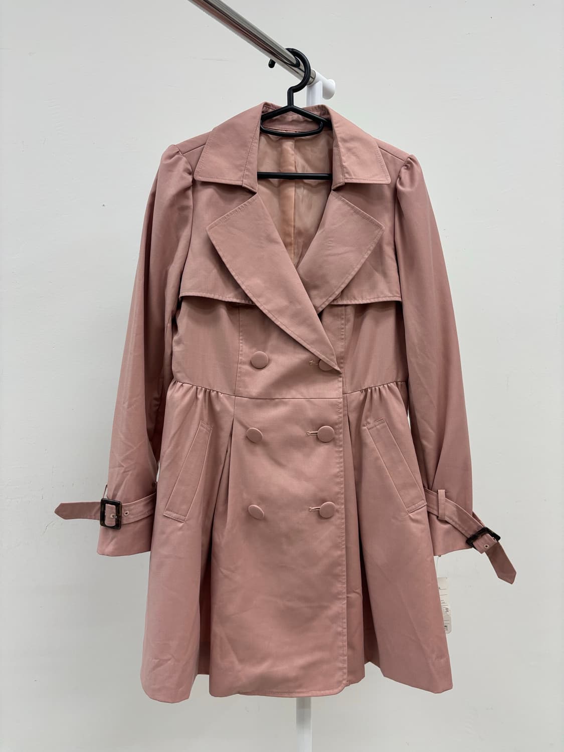 빈티지 데드스탁 핑크 더블 코트 상품이미지4