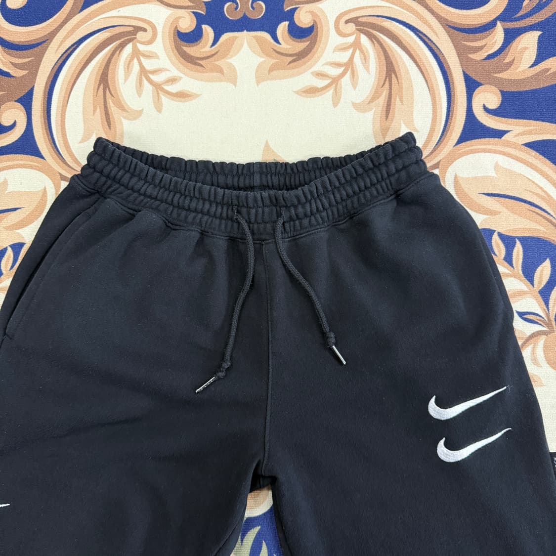 (M)나이키 더블 스우시 코튼 조거팬츠(블랙) 상품이미지2