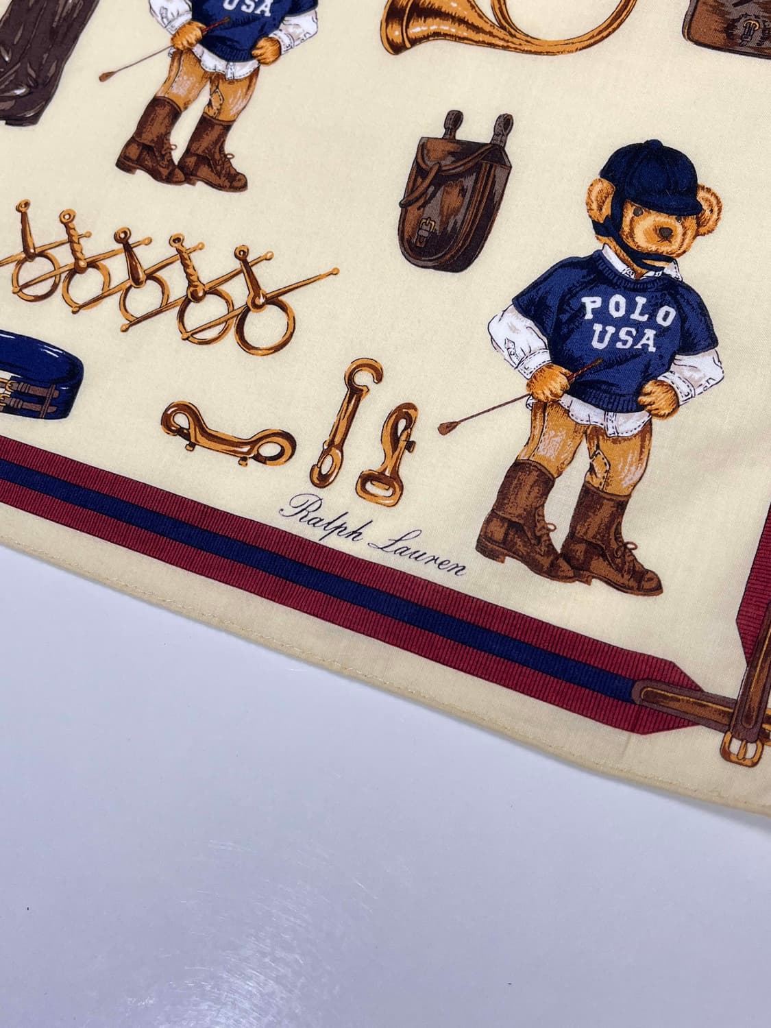 90's 폴로 랄프로렌 홀스빗 베어 올오버 스카프 상품이미지2