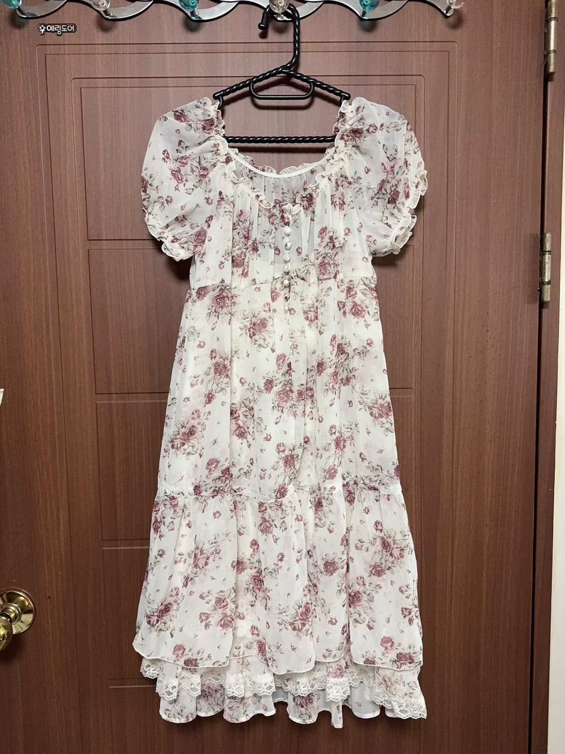 레스트로즈 일본 빈티지 모리걸 페어리 히메갸루 플라워 쉬폰 원피스 세트 상품이미지1