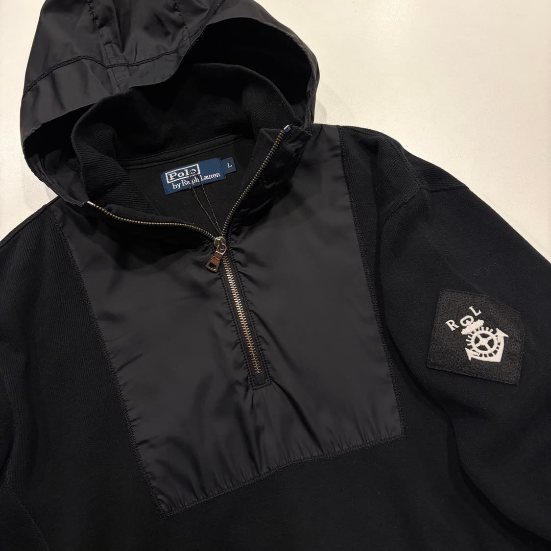 [L] 폴로 랄프로렌 나일론 니트 블랙 후드 아노락 C637 상품이미지3