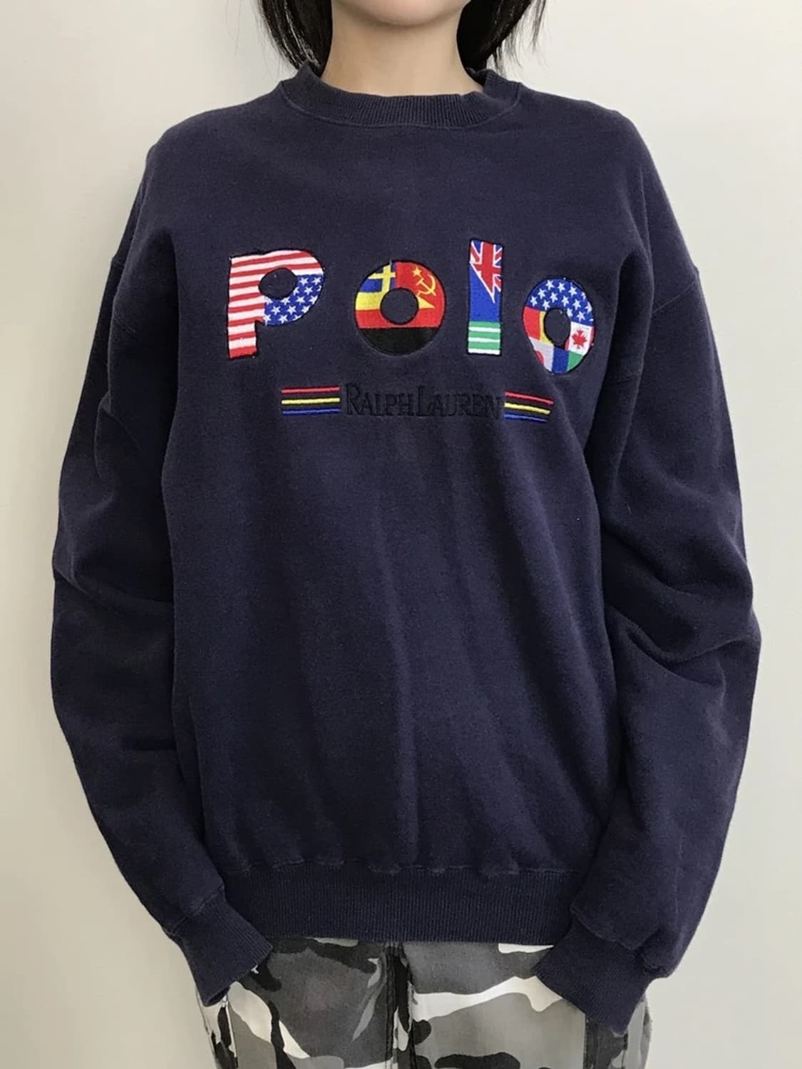 00's Polo Flag Logo Navy Sweatshirt 상품이미지1