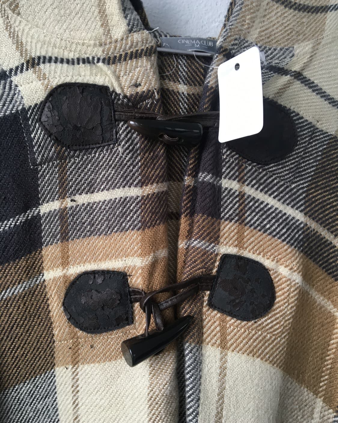 Fringe point check pattern hood cape 상품이미지4