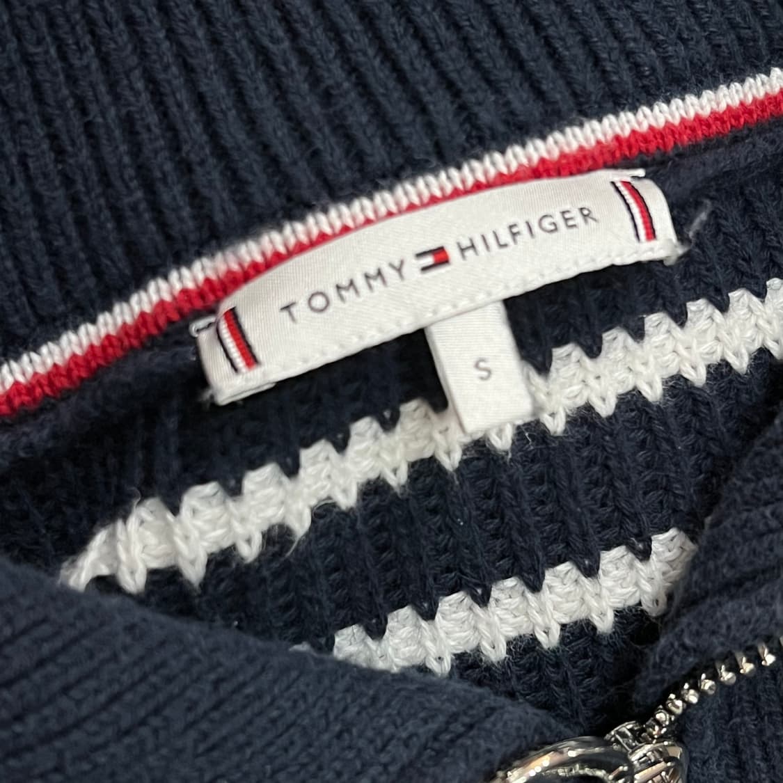  타미 힐피거 스트라이프 하프 집업 니트 y15946 상품이미지6