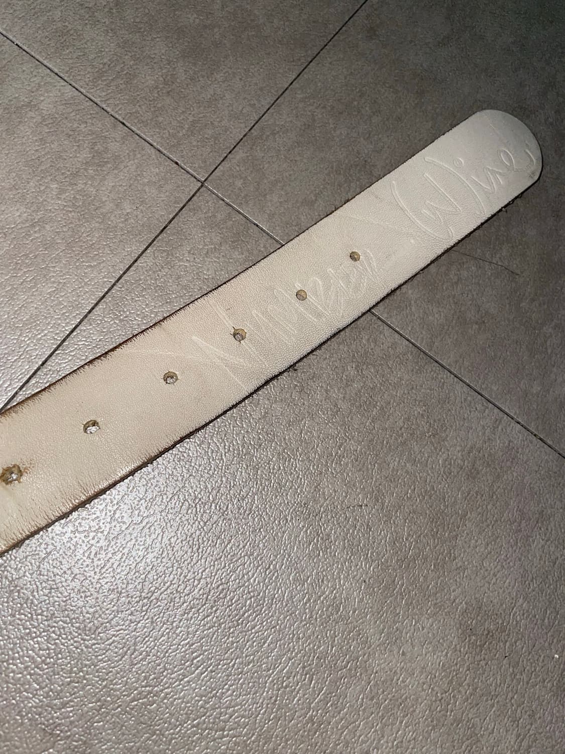 넘버나인 y2k 화이트 레더 벨트 상품이미지3