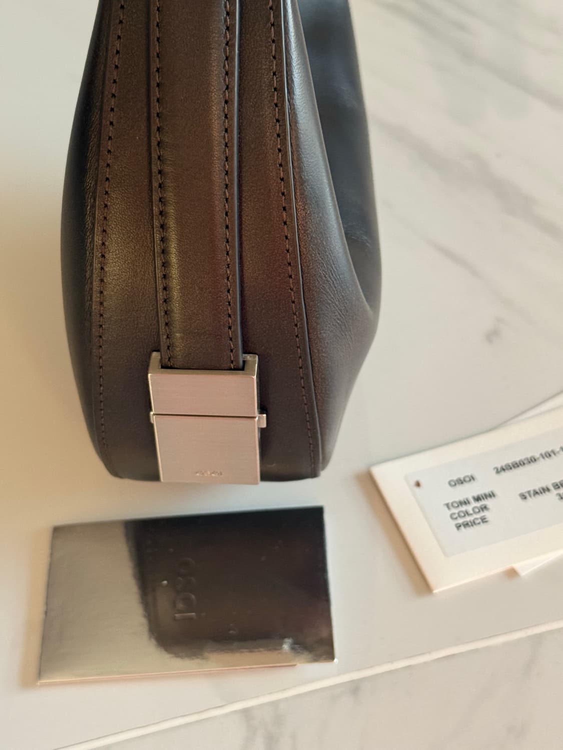 [무배] 오소이 토니 미니 숄더백 토트백 투웨이 스테인 브라운 osoi 상품이미지1