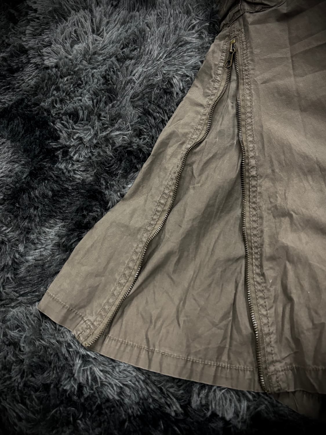 G.O.A 브라운 멀티 지퍼 롱스커트 상품이미지5