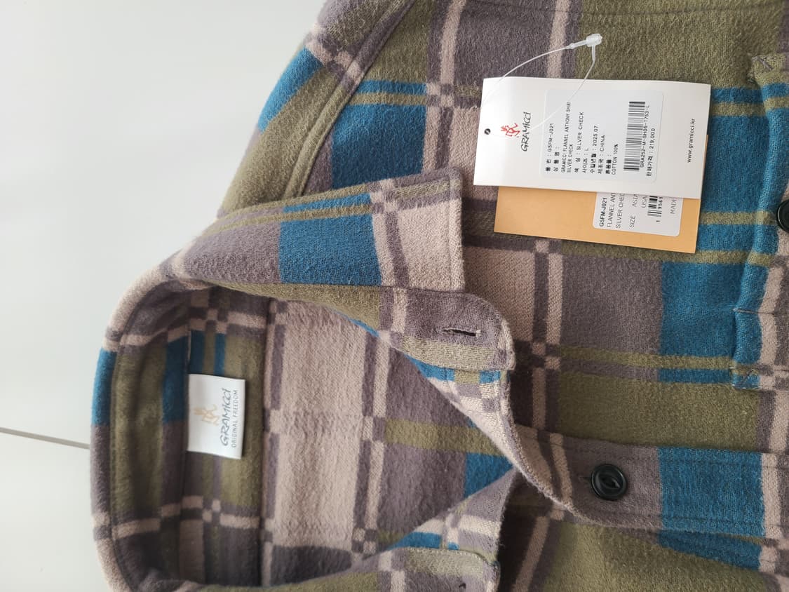 그라미치 플리스 체크 셔츠 면 100% 싸이즈 L 상품이미지4