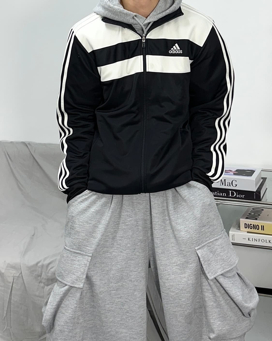 아디다스 블랙 화이트 범고래 트랙탑 져지 105 상품이미지1