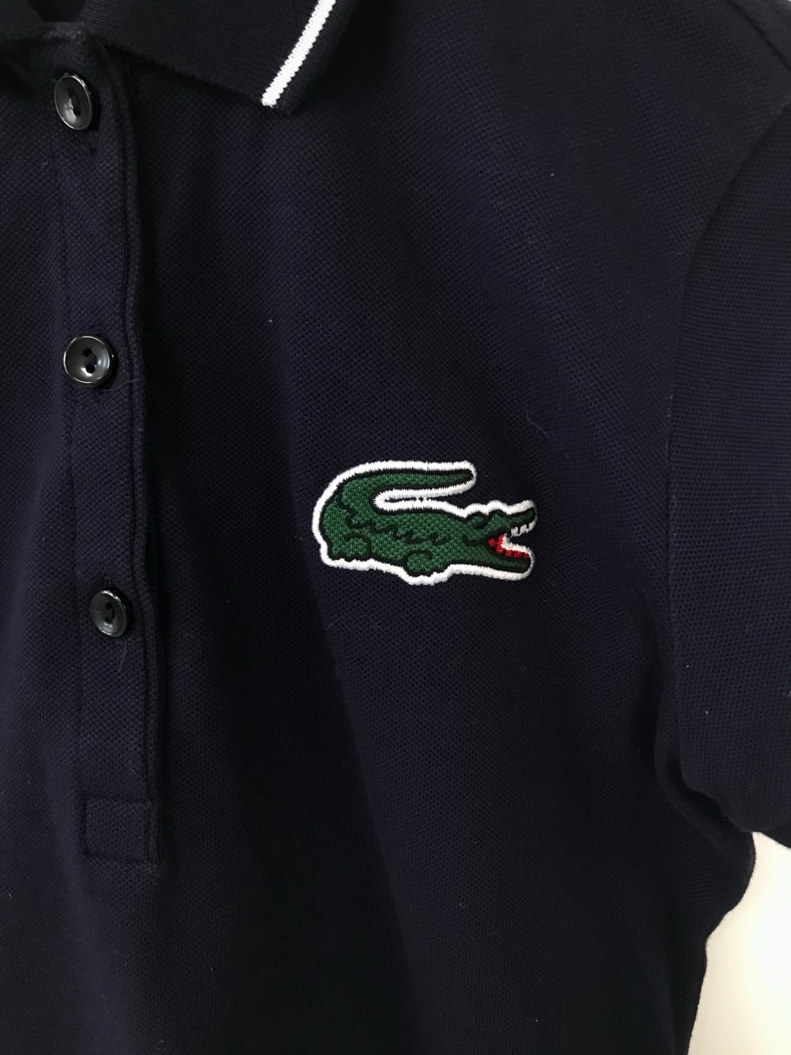 라코스테 자수로고 네이비 피케 카라 반팔 티셔츠 상품이미지3