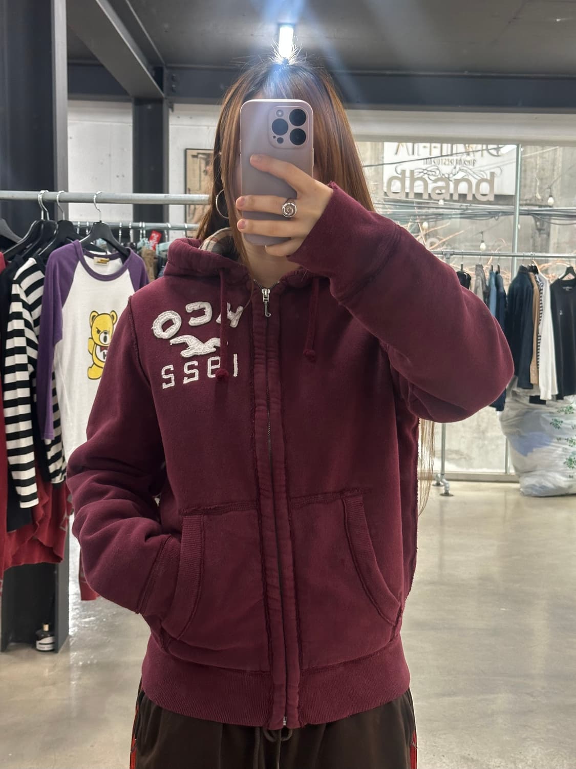 홀리스터 테디체크누빔 헤비웨이트 후드집업자켓 상품이미지2